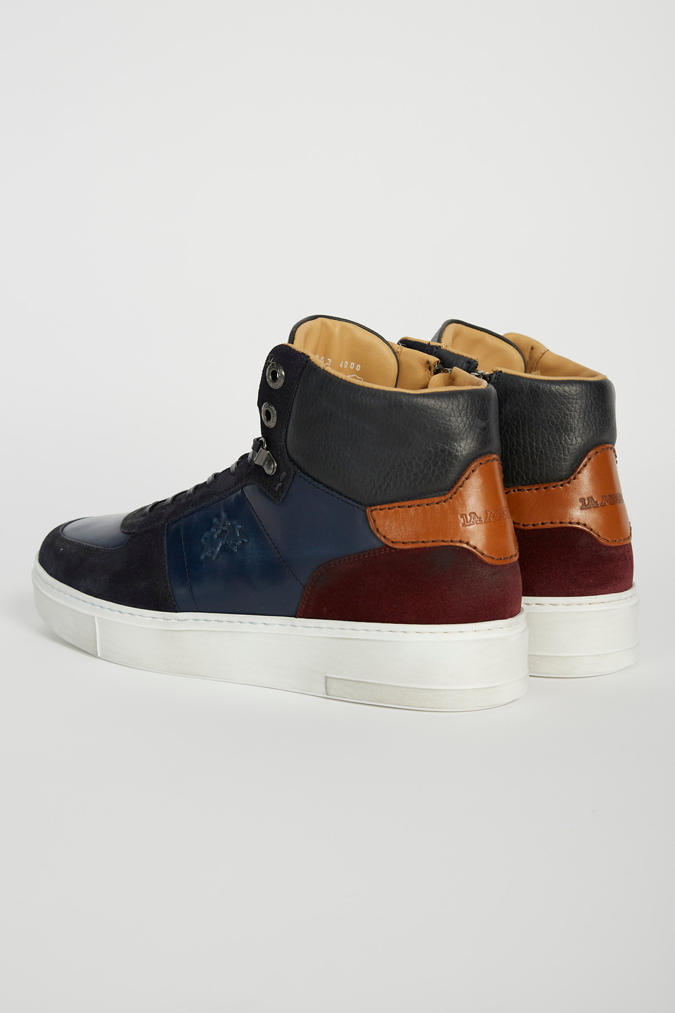 Mixed leather trainers | La Martina - Official Online Shop