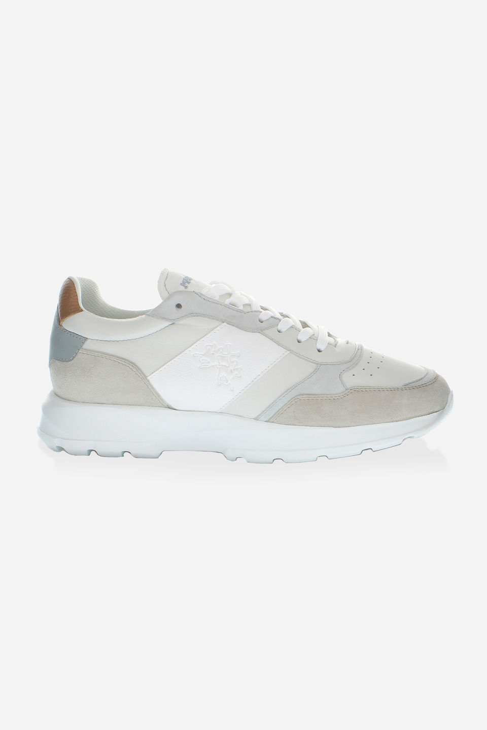 Trainers in mix of leather, fabric and suede | La Martina - Official Online Shop