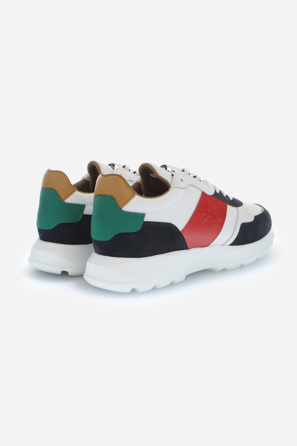 Trainers in mix of leather, fabric and suede | La Martina - Official Online Shop