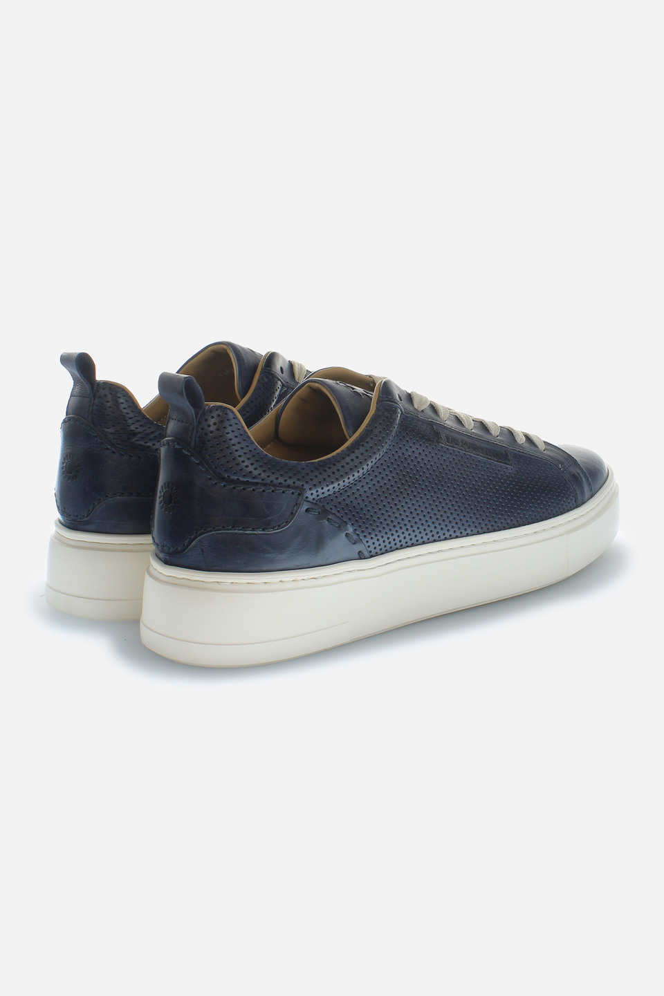 Openwork leather trainers | La Martina - Official Online Shop
