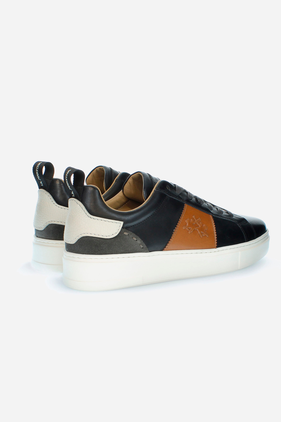 Men’s sneaker in a mix of calfskin and suede | La Martina - Official Online Shop