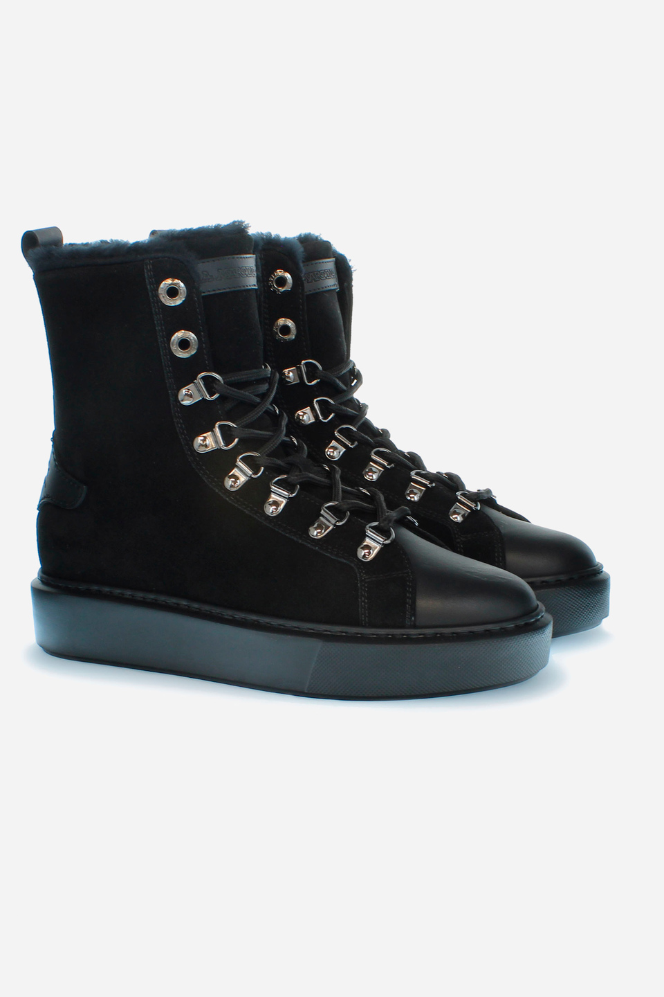 High-top womencupsole trainers with sheepskin lining | La Martina - Official Online Shop
