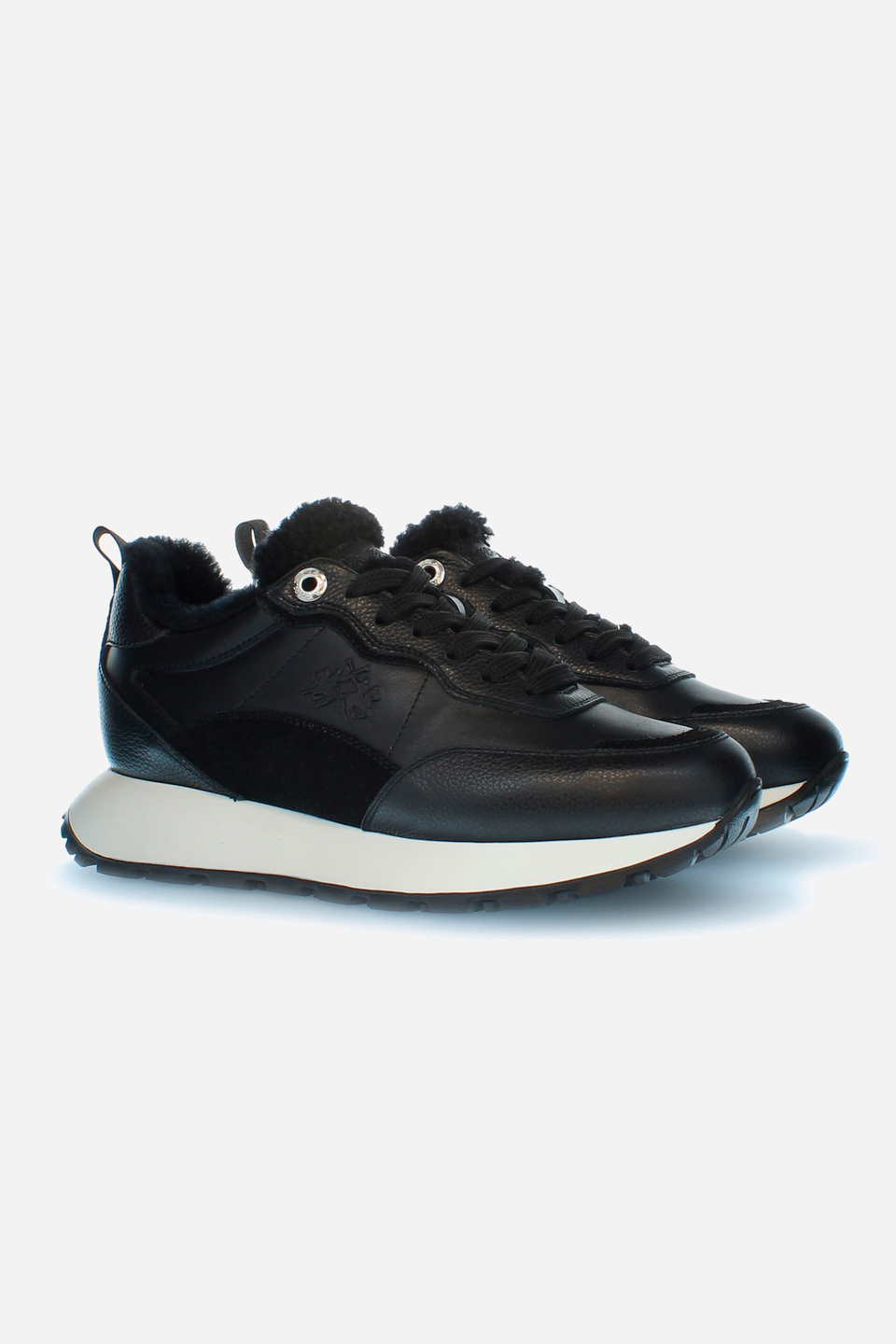 Women's trainer made of soft tumbled leather | La Martina - Official Online Shop