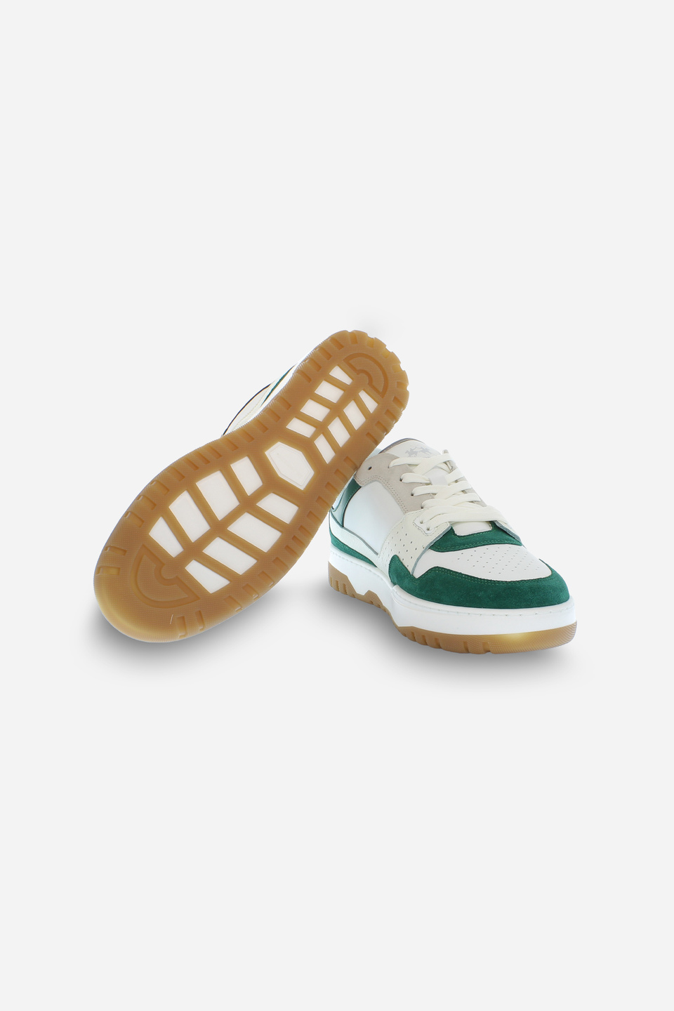 Sneaker chassure de basket vintage pour homme en cuir végétal mélangé - Field 85 | La Martina - Official Online Shop