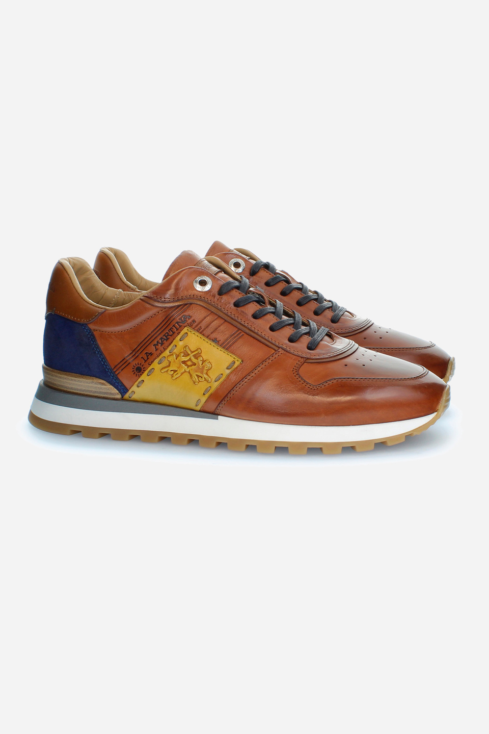 Mehrfarbiger Herren-Sneaker aus Leder. | La Martina - Official Online Shop