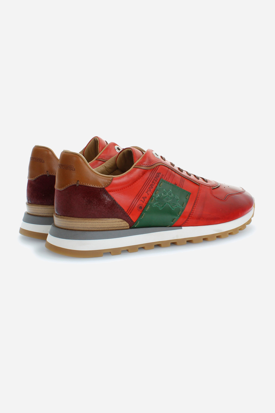 Mehrfarbiger Herren-Sneaker aus Leder. | La Martina - Official Online Shop