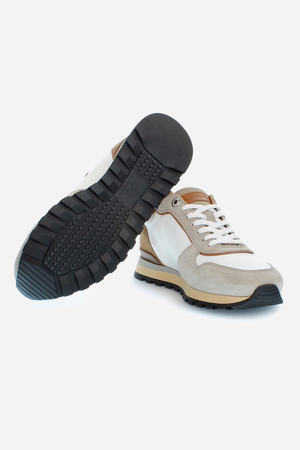 Sneaker da uomo in tela e camoscio multicolor | La Martina - Official Online Shop