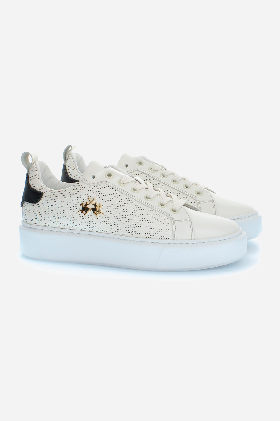 Women's trainers in perforated leather | La Martina - Official Online Shop