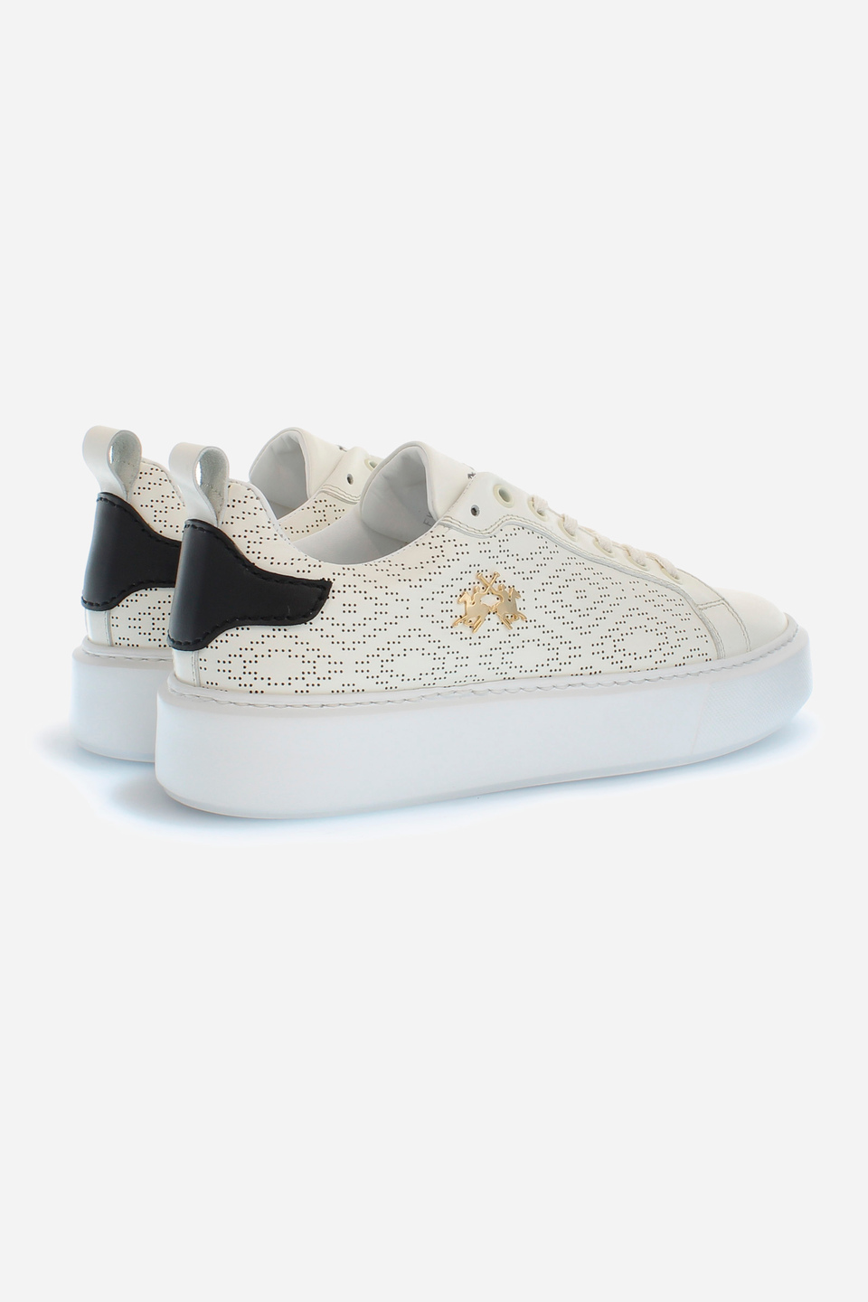Women's trainers in perforated leather | La Martina - Official Online Shop