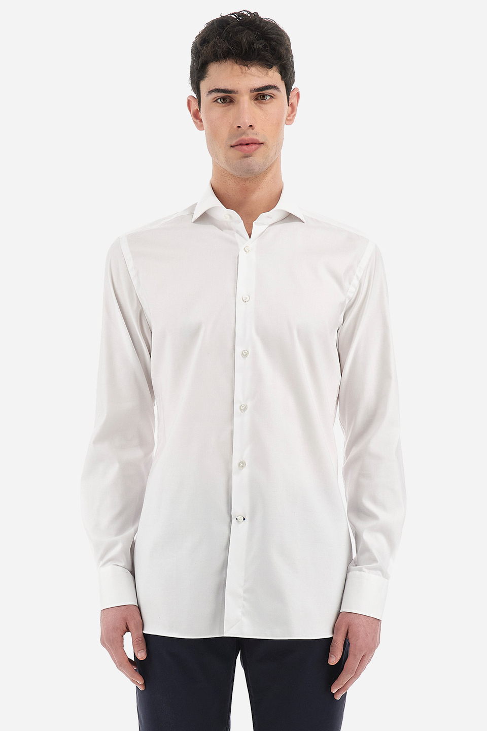 Camisa de estilo clásico para hombre en algodón con manga larga - Paternò | La Martina - Official Online Shop
