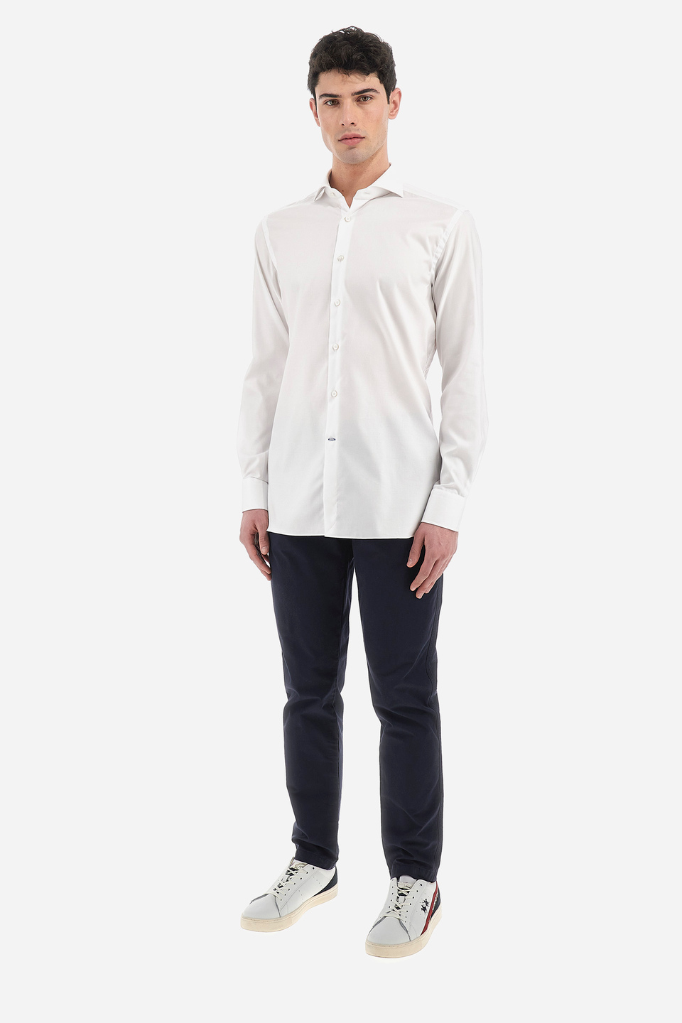 Camisa de estilo clásico para hombre en algodón con manga larga - Paternò | La Martina - Official Online Shop