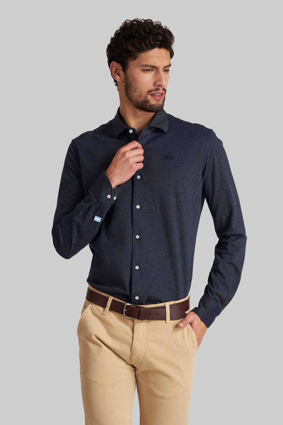 Custom-fit 100% cotton shirt | La Martina - Official Online Shop
