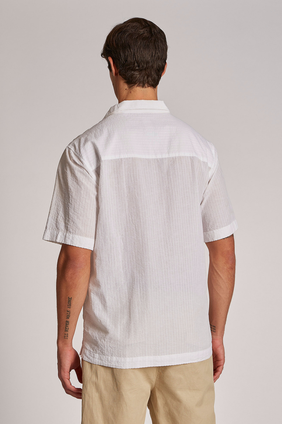Camicia da uomo in cotone a maniche corte regular fit | La Martina - Official Online Shop