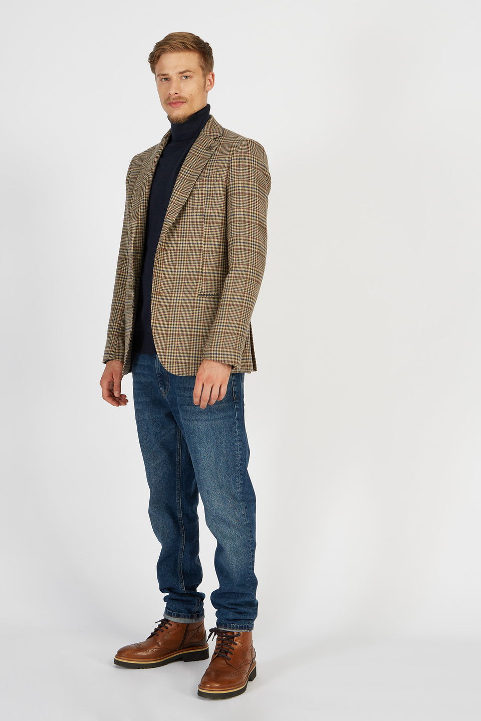 Single-breasted wool blend Blue Ribbon jacket with two regular fit buttons | La Martina - Official Online Shop