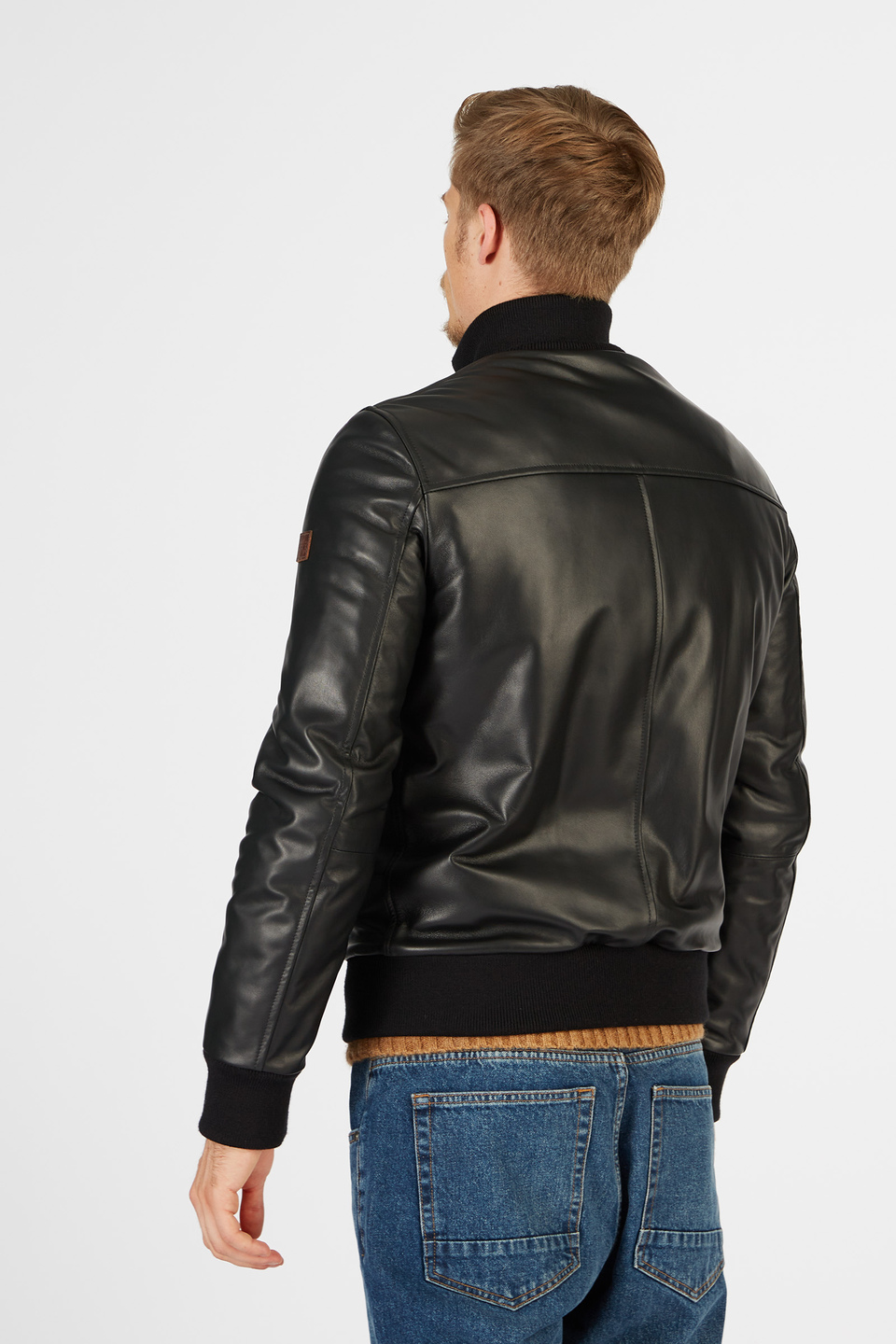 Blue Ribbon leather jacket with regular fit zip front closure | La Martina - Official Online Shop