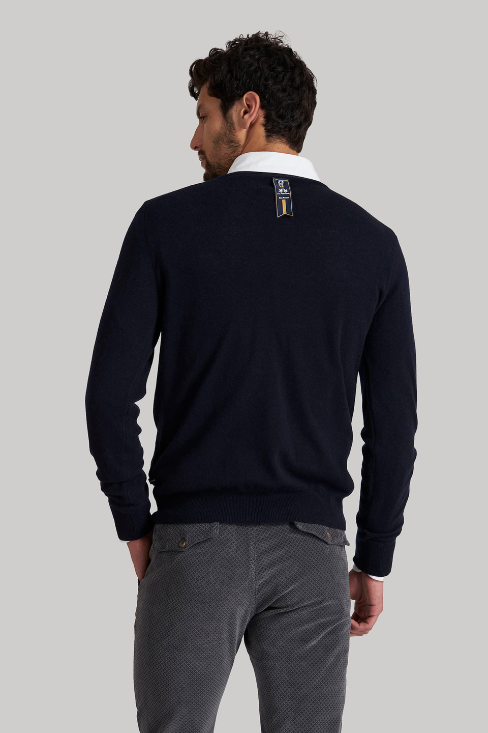 Regular-fit cashmere and wool-blend sweater | La Martina - Official Online Shop