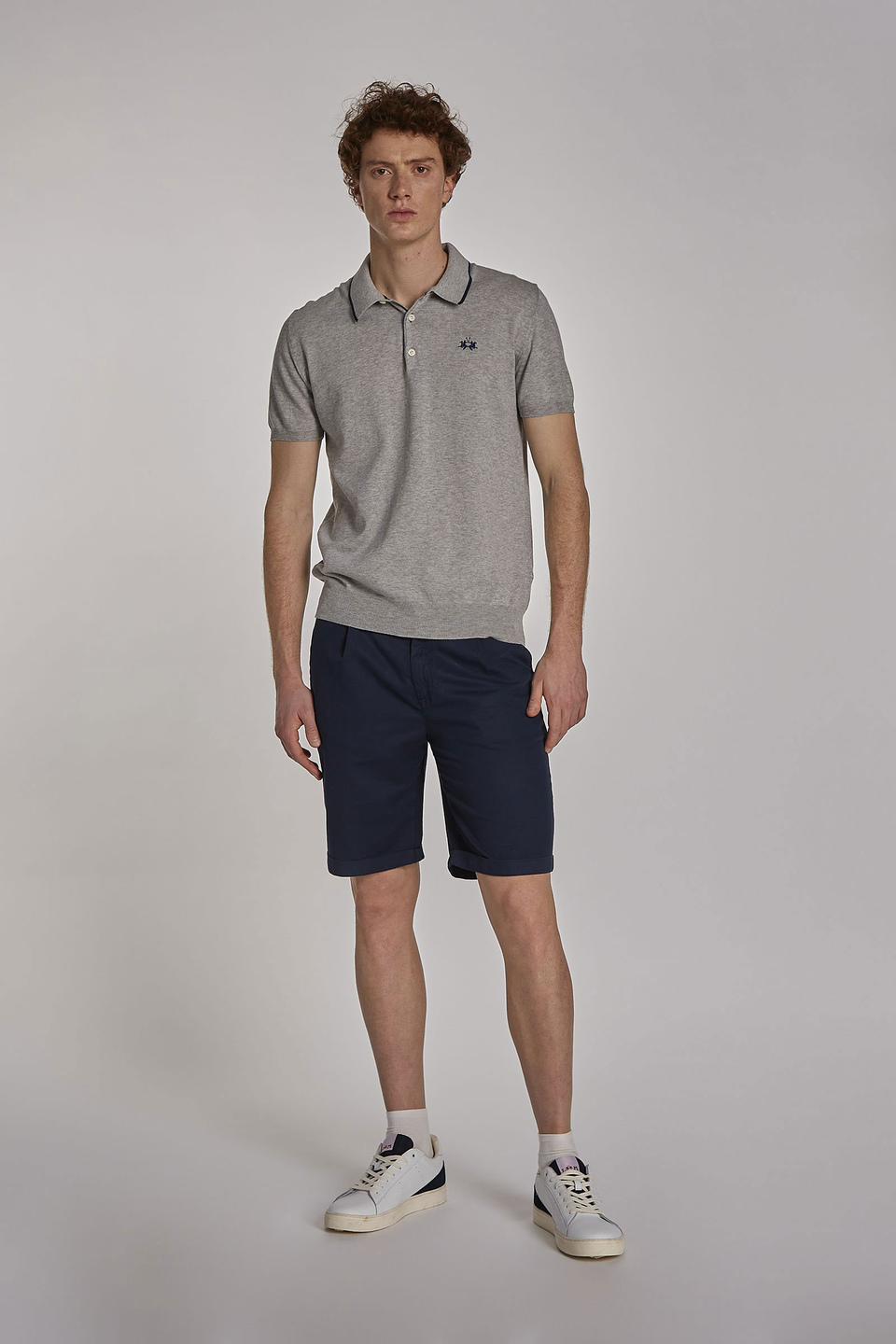 Men's short-sleeved regular-fit cotton polo shirt | La Martina - Official Online Shop