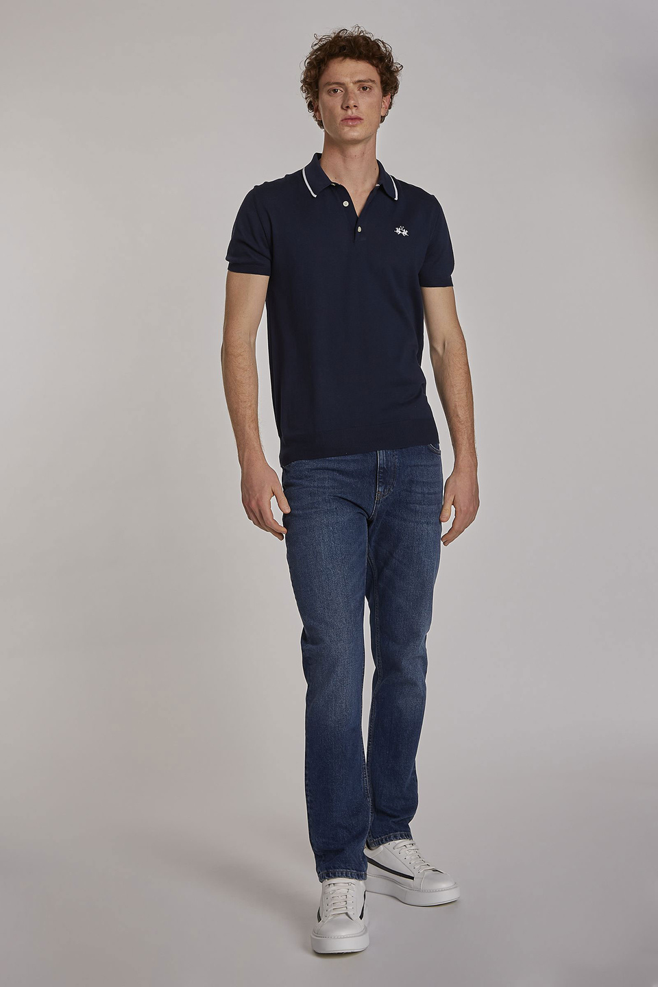 Herren-Poloshirt mit kurzen Ärmeln aus Baumwolle im Regular Fit | La Martina - Official Online Shop