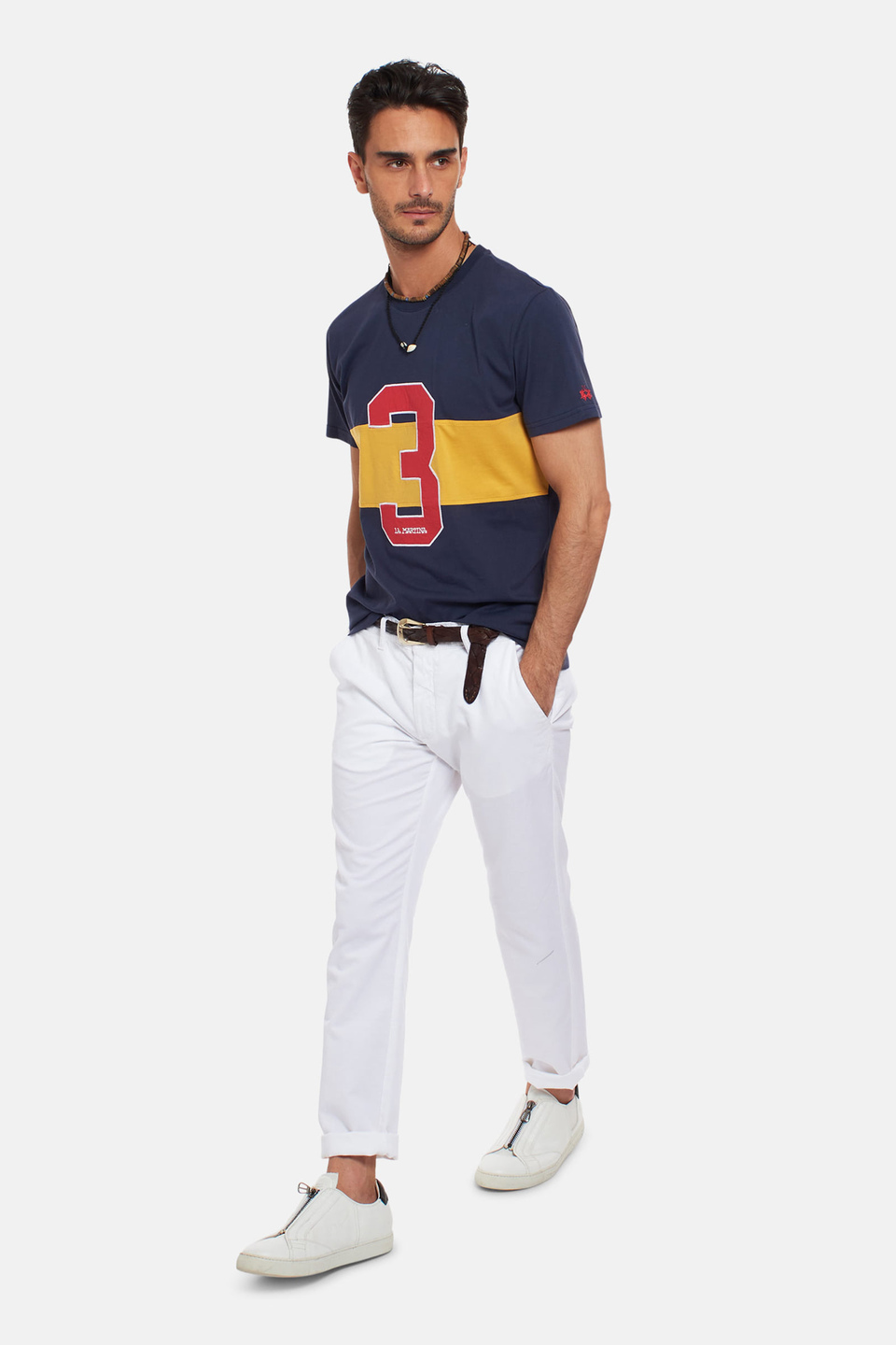 Herren-T-Shirt aus 100 % Baumwolle im Regular Fit | La Martina - Official Online Shop