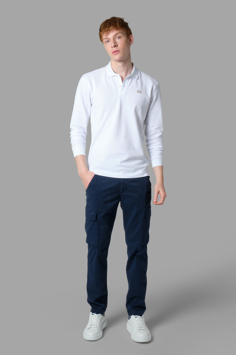 Pantalon chino en coton stretch coupe classique | La Martina - Official Online Shop
