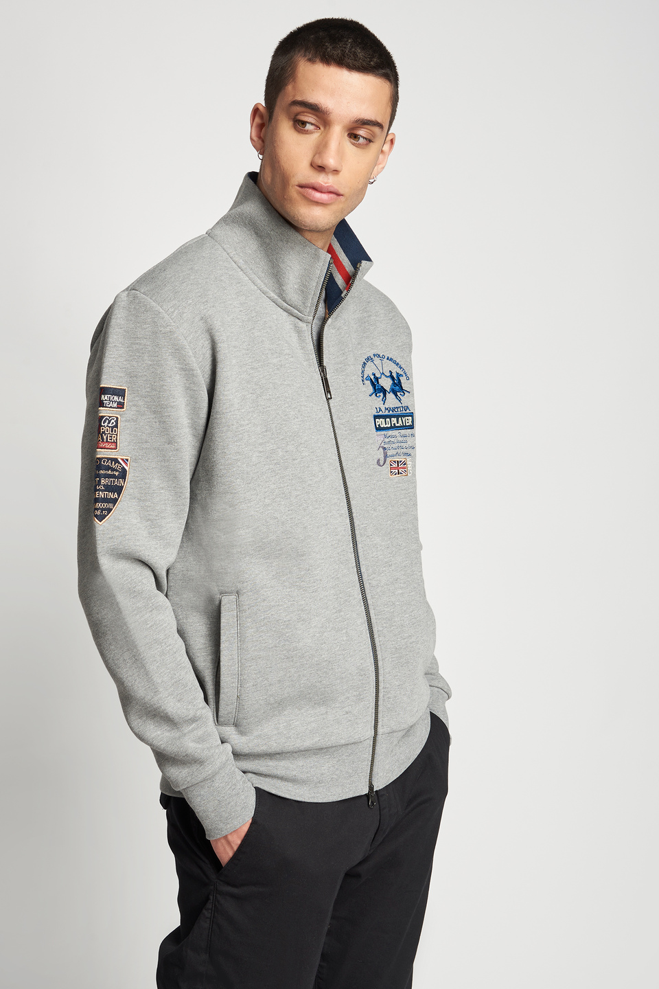 Sweatshirt aus Baumwollmix mit hohem Kragen | La Martina - Official Online Shop