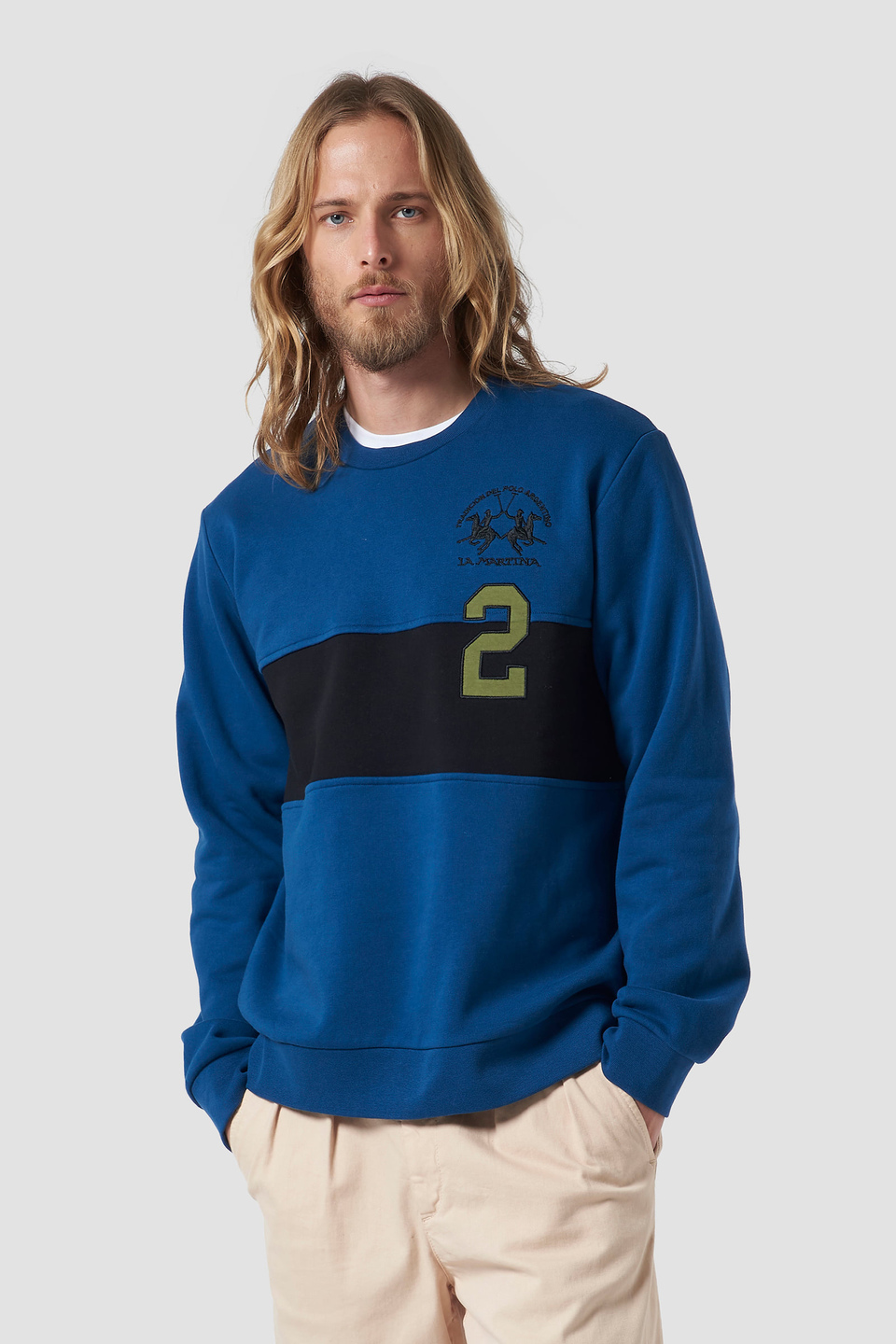 Sweatshirt mit Rundhalsausschnitt aus 100 % Baumwolle | La Martina - Official Online Shop