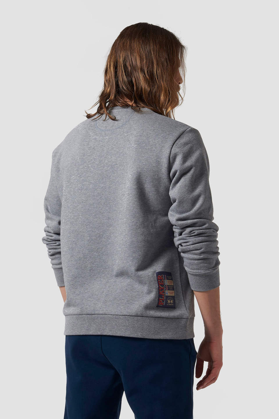 Cotton-blend crew-neck sweatshirt | La Martina - Official Online Shop