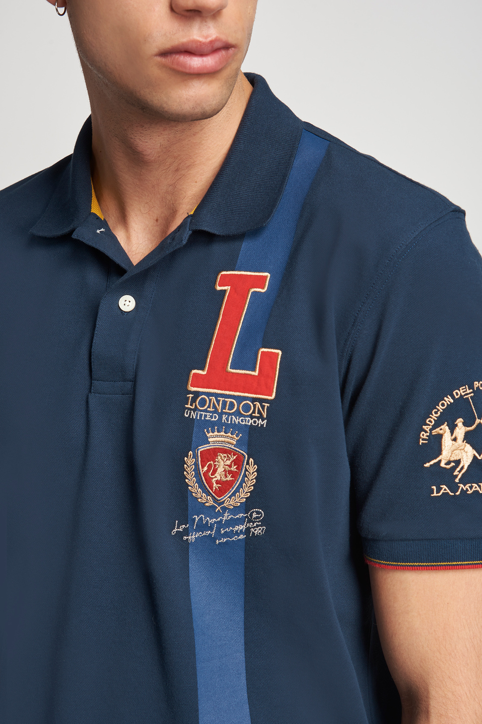 Klassisches Poloshirt aus Baumwollstretch | La Martina - Official Online Shop