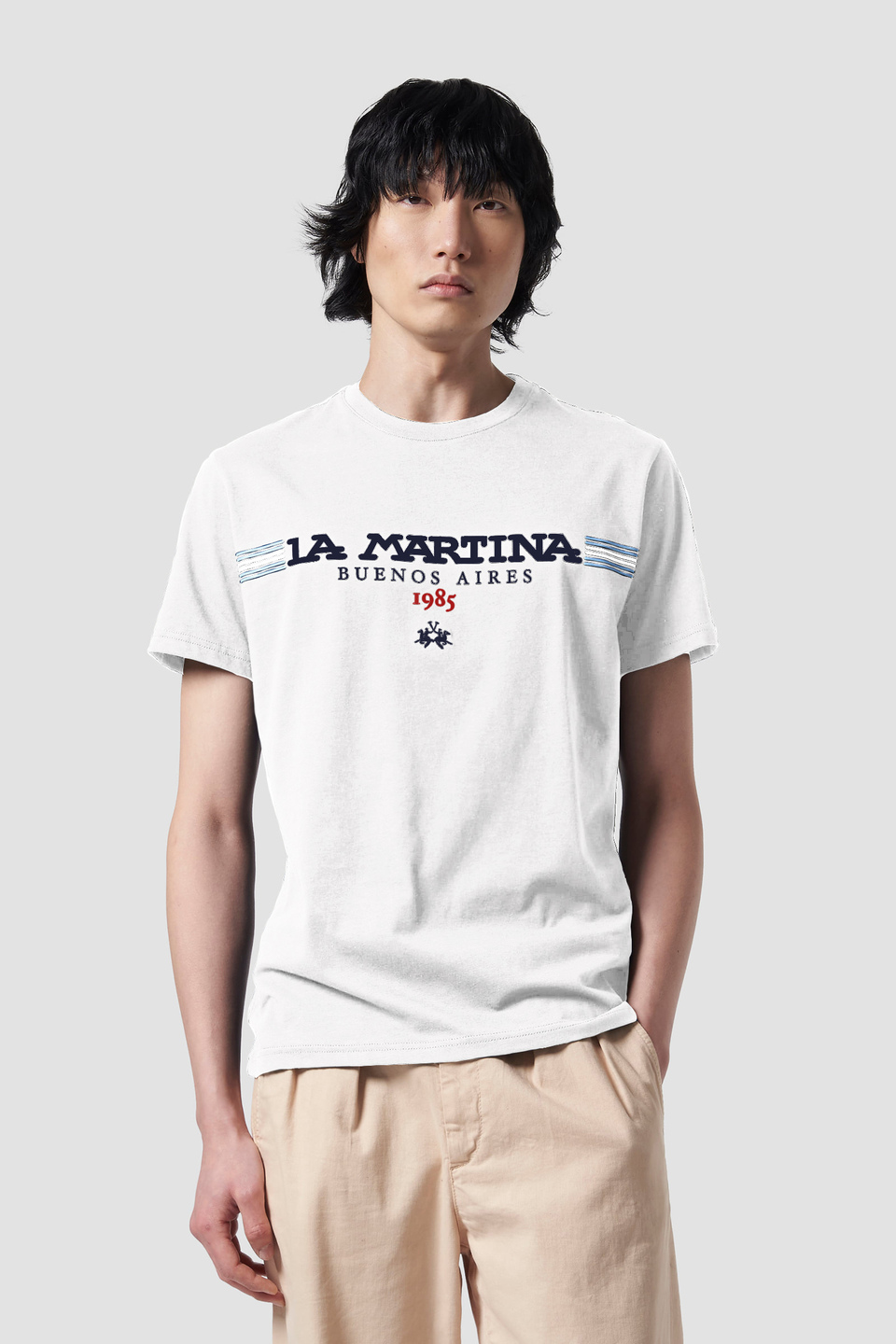 T-shirt stampata in cotone | La Martina - Official Online Shop
