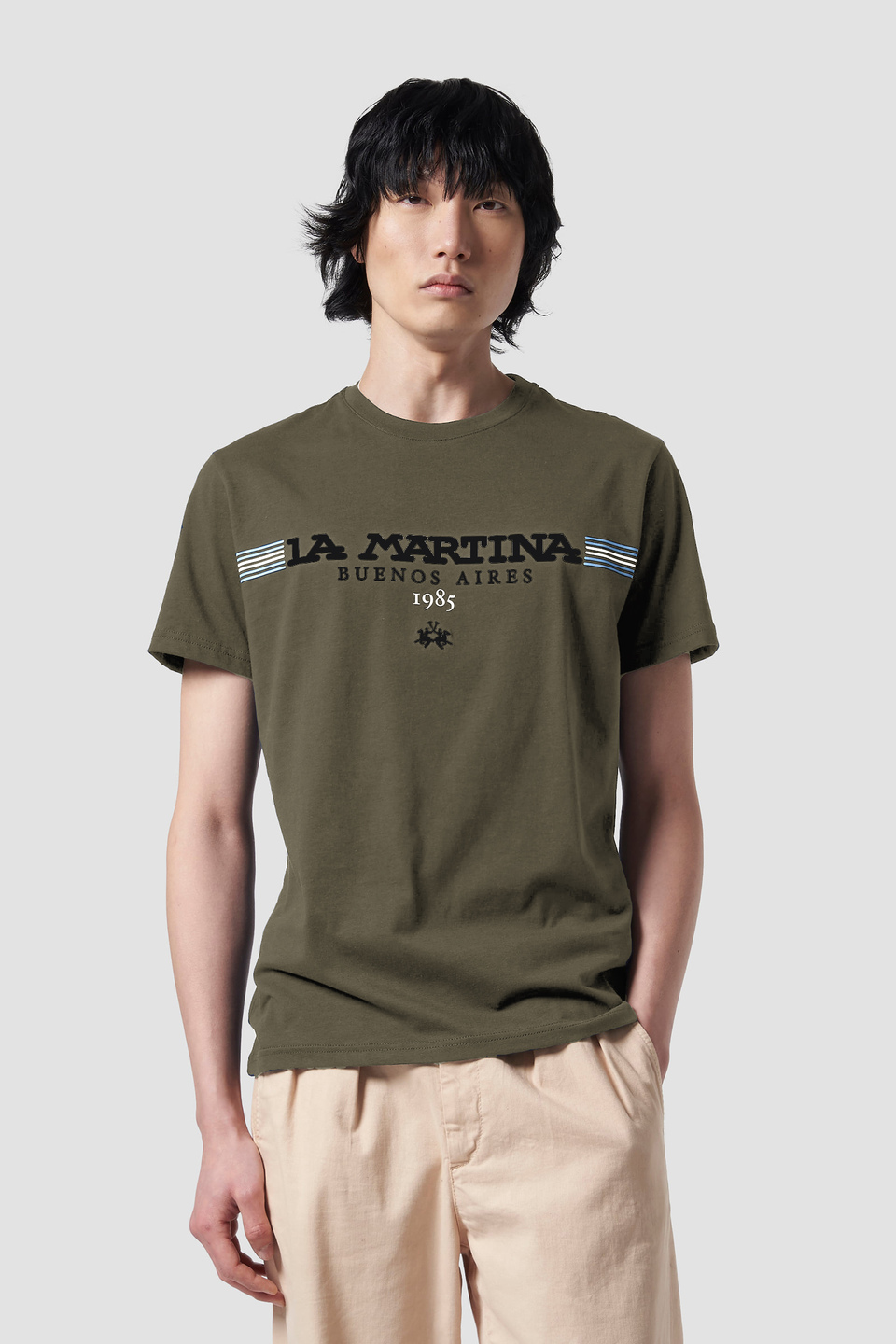 T-shirt stampata in cotone | La Martina - Official Online Shop