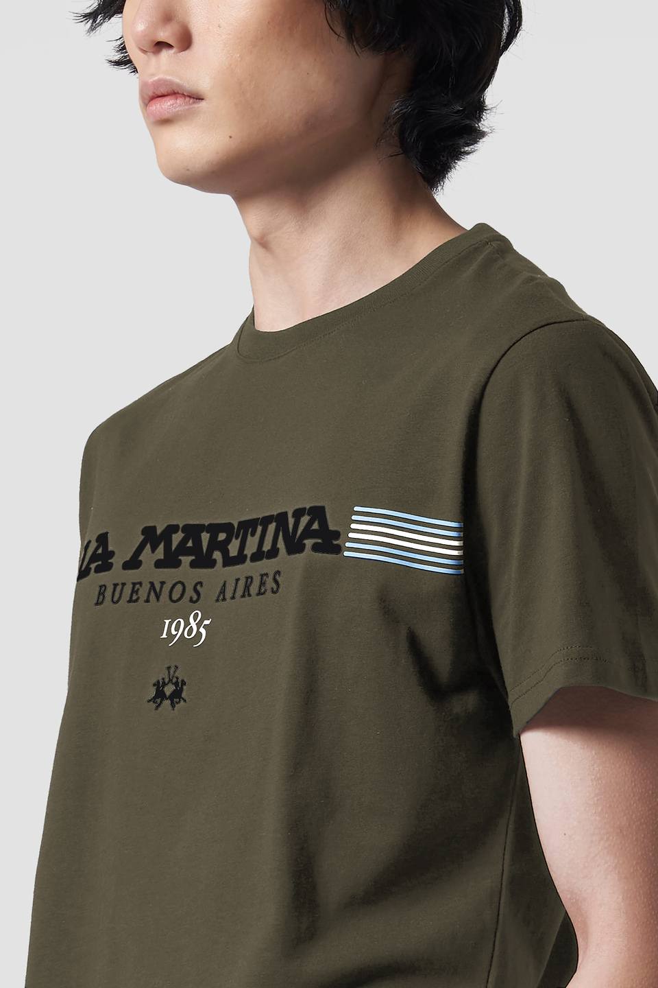 T-shirt imprimé en coton | La Martina - Official Online Shop
