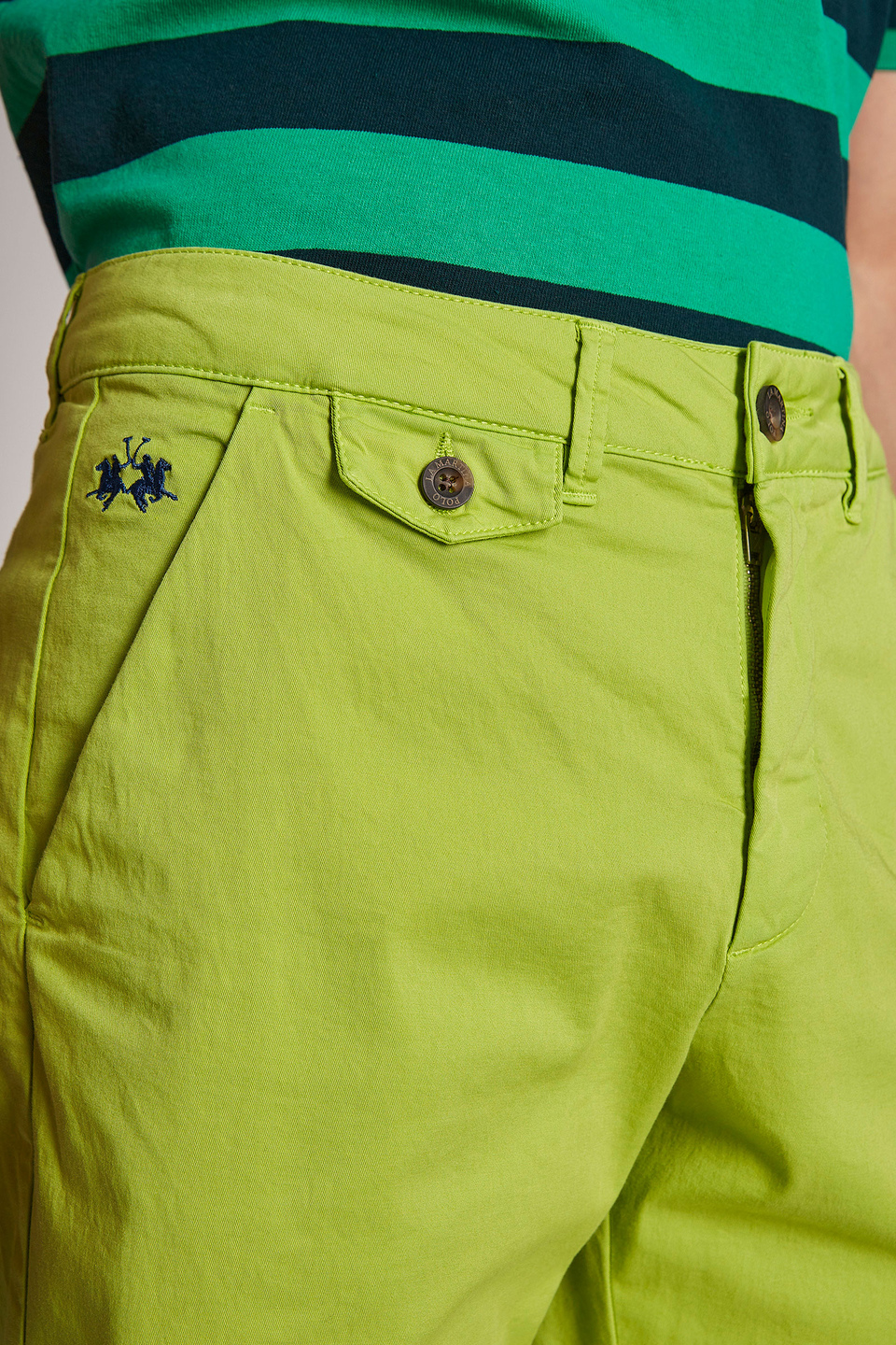 Men's slim-fit cotton Bermuda shorts | La Martina - Official Online Shop