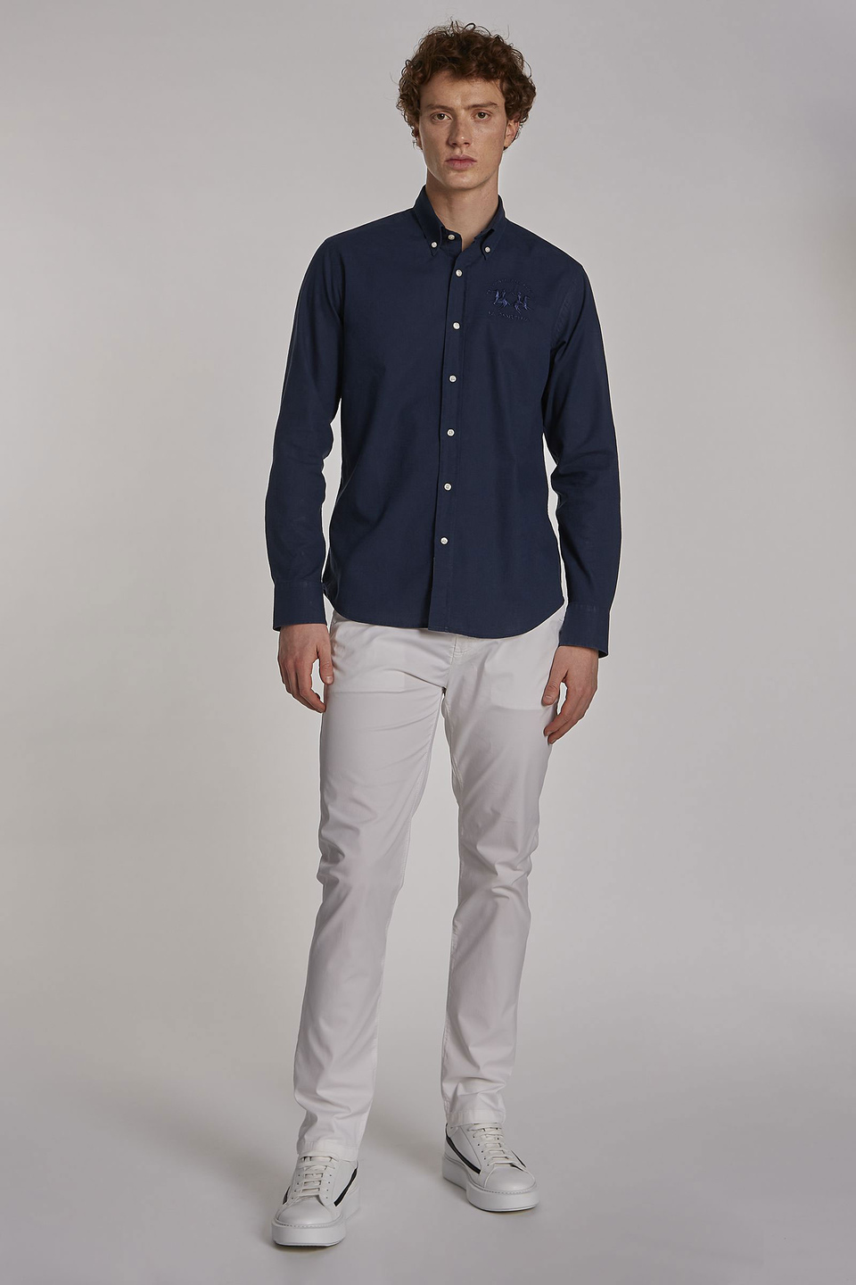 Chemise homme à manches longues et coupe slim | La Martina - Official Online Shop