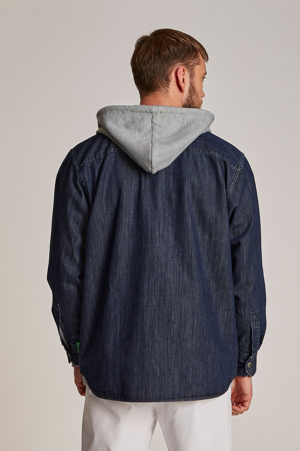 Men's oversized hooded jacket in 100% cotton fabric | La Martina - Official Online Shop