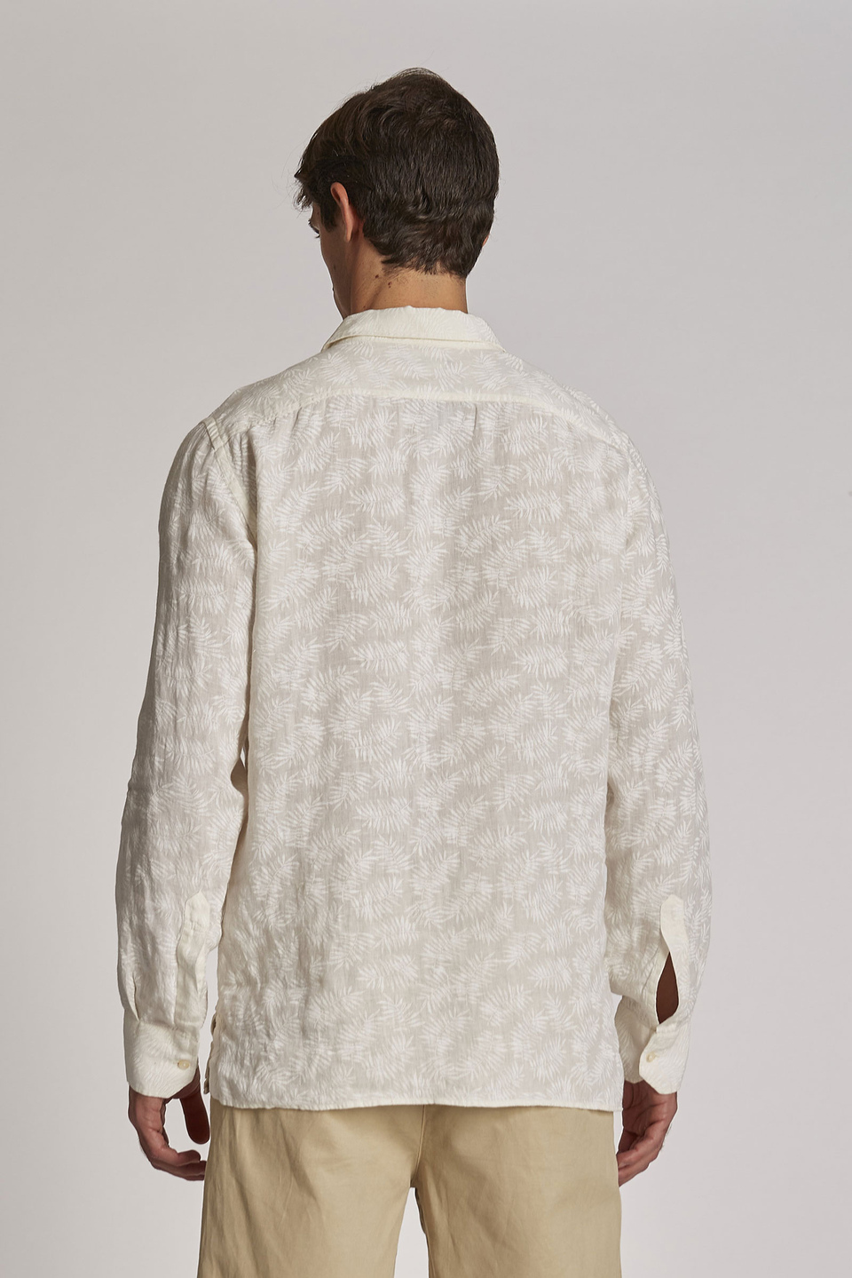 Men's long-sleeved regular-fit linen shirt | La Martina - Official Online Shop