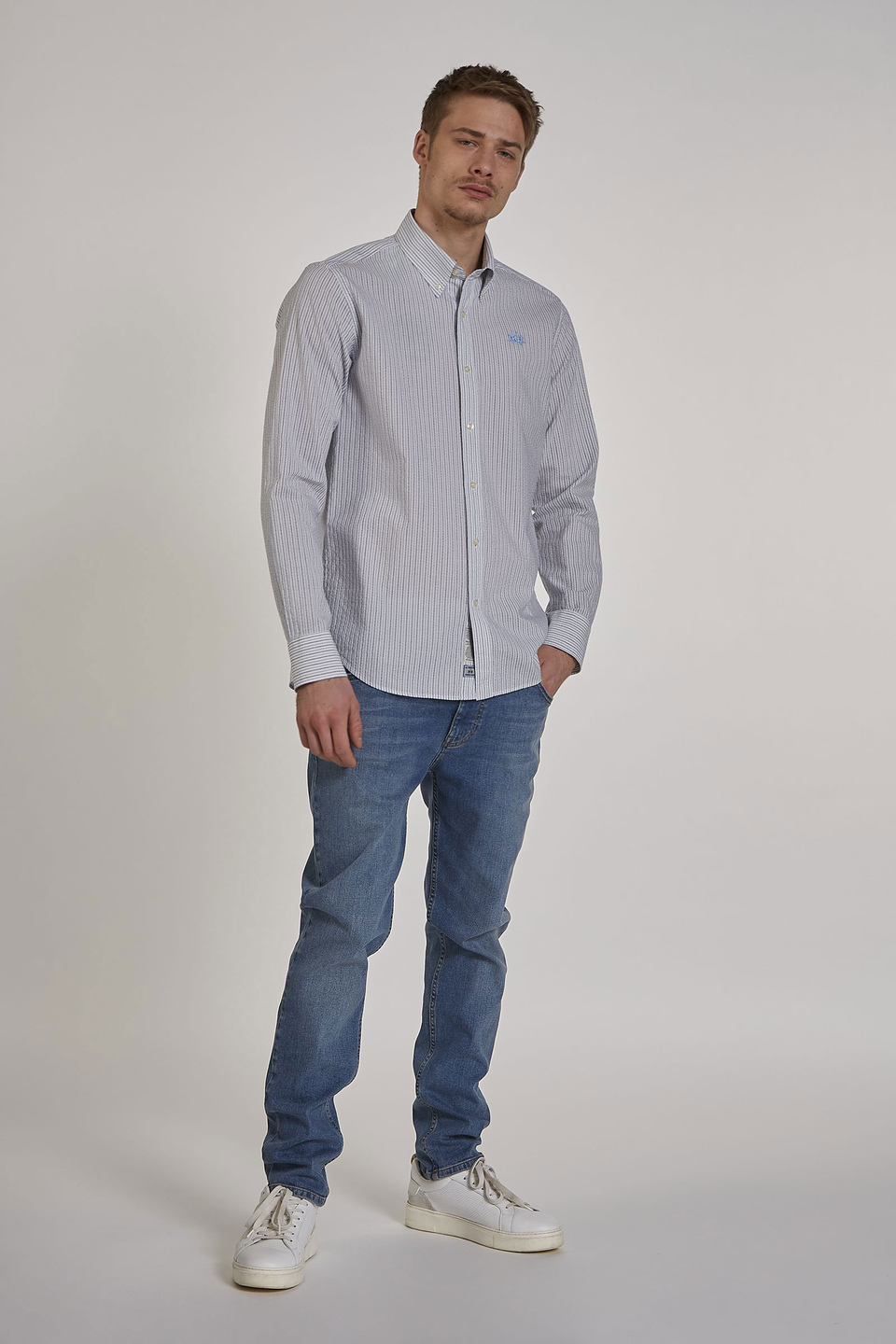 Chemise homme à manches longues et coupe classique | La Martina - Official Online Shop