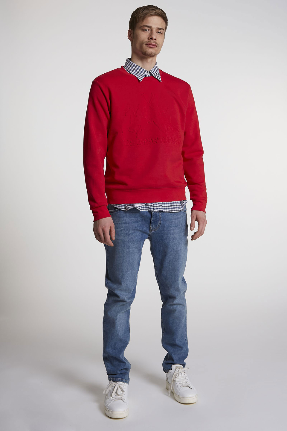 Camicia da uomo in cotone a maniche lunghe regular fit | La Martina - Official Online Shop