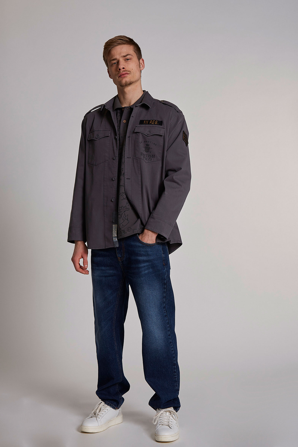 Camicia da uomo a maniche lunghe regular fit | La Martina - Official Online Shop