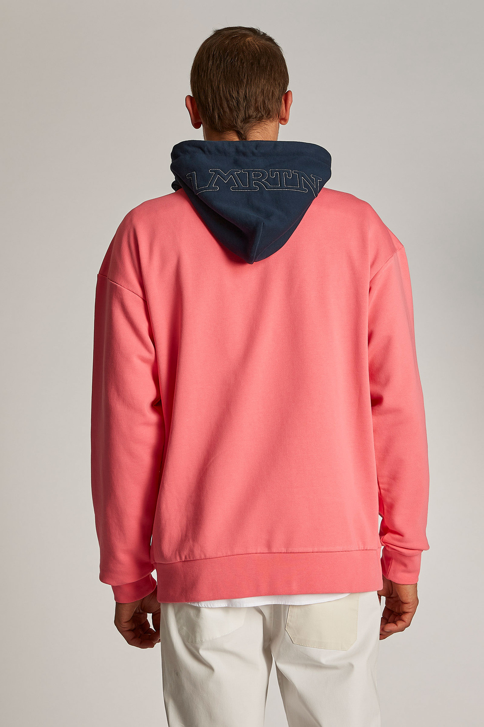 Herren-Sweatshirt aus 100 % Baumwolle mit einer Kapuze in Kontrastoptik, oversized Modell | La Martina - Official Online Shop