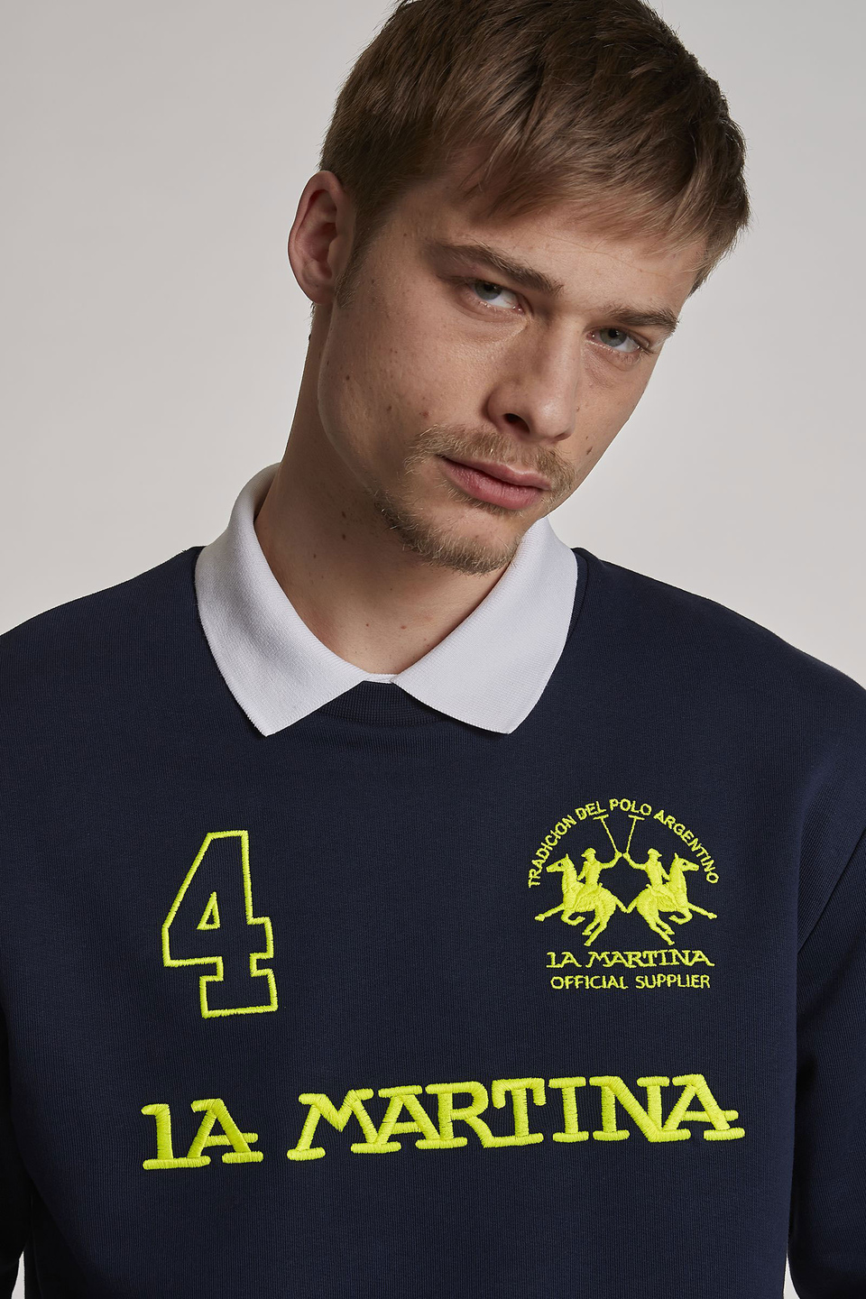 Herren-Sweatshirt mit Rundhalsausschnitt aus Baumwolle im Regular Fit | La Martina - Official Online Shop