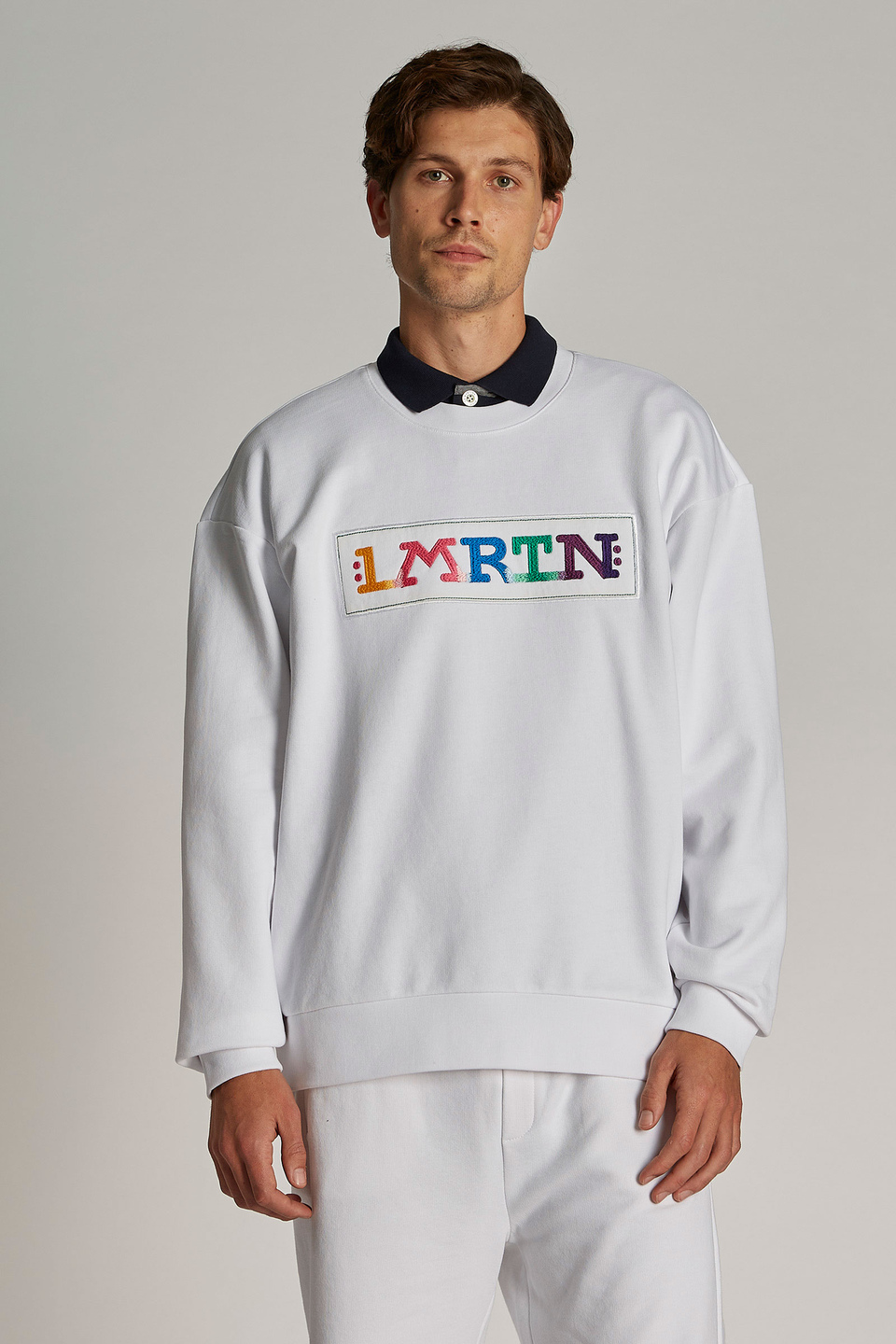 Herren-Sweatshirt aus 100 % Baumwolle mit runden Ausschnitt, oversized Modell | La Martina - Official Online Shop