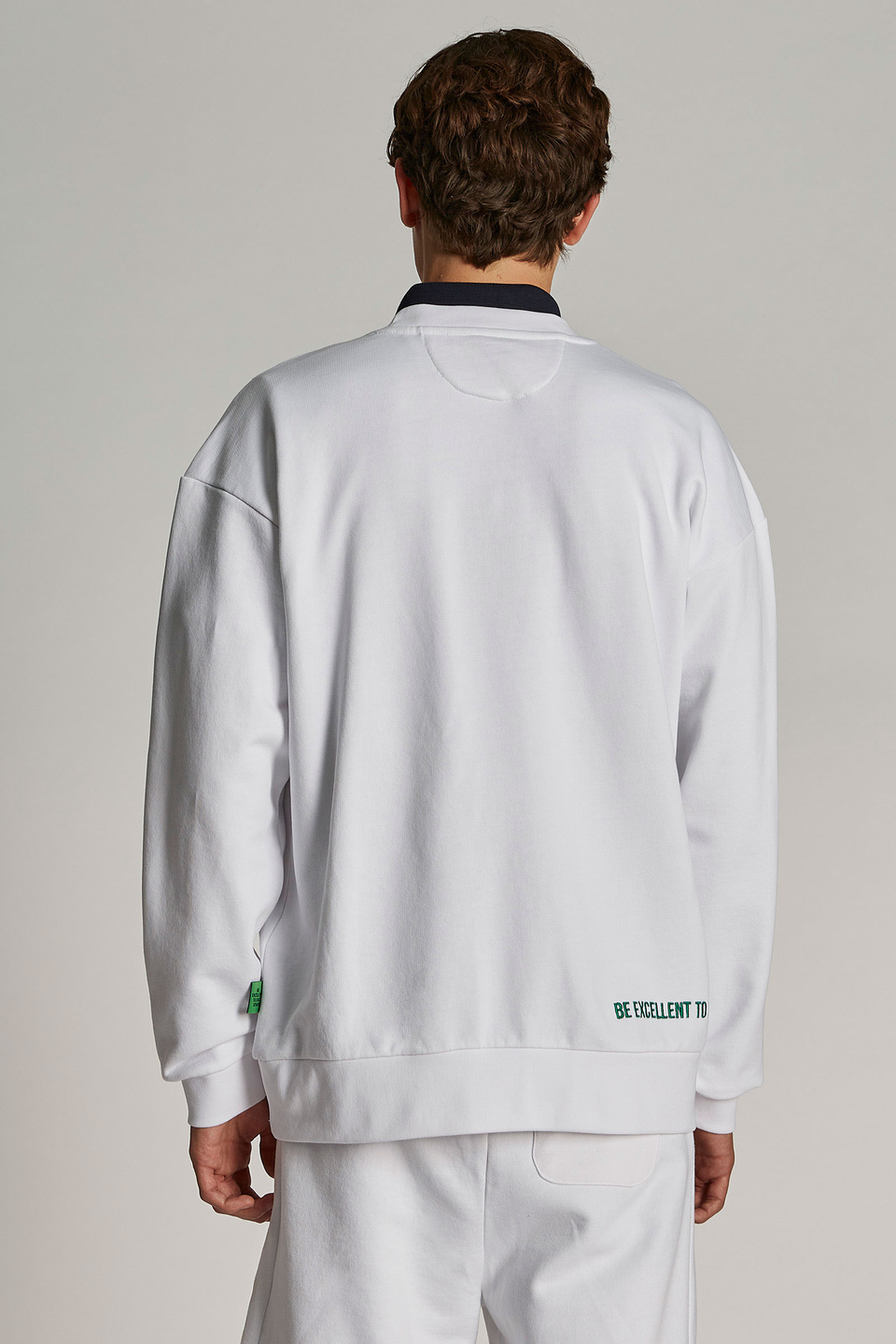 Sweat-shirt homme 100% coton, à encolure ronde et coupe oversize | La Martina - Official Online Shop