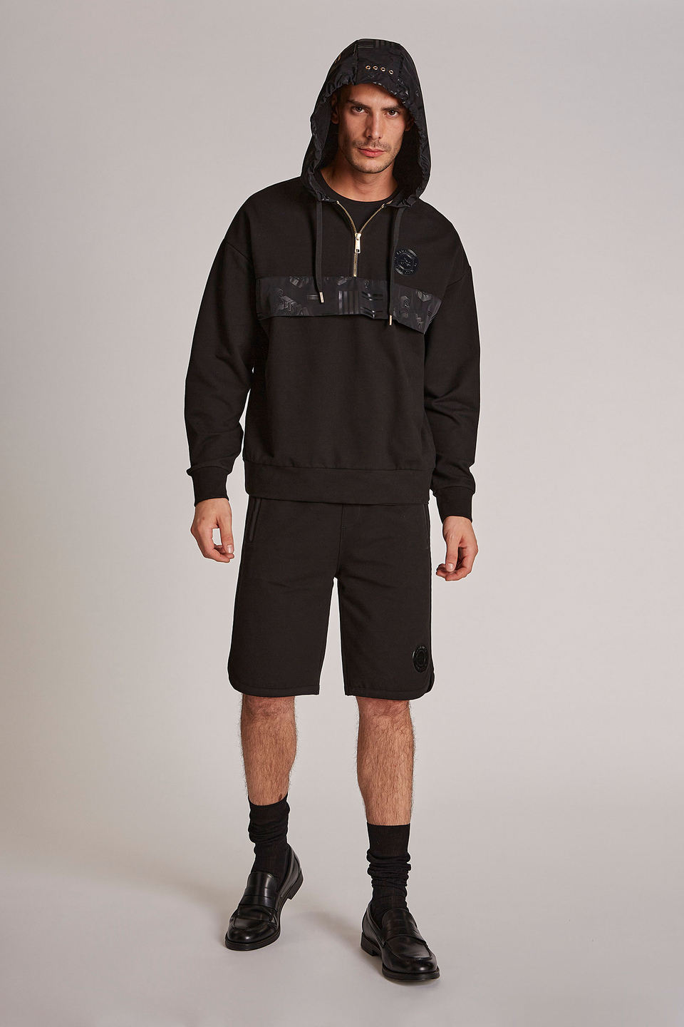 Herren-Sweatshirt aus Baumwollmix mit Reißverschluss, oversized Modell | La Martina - Official Online Shop