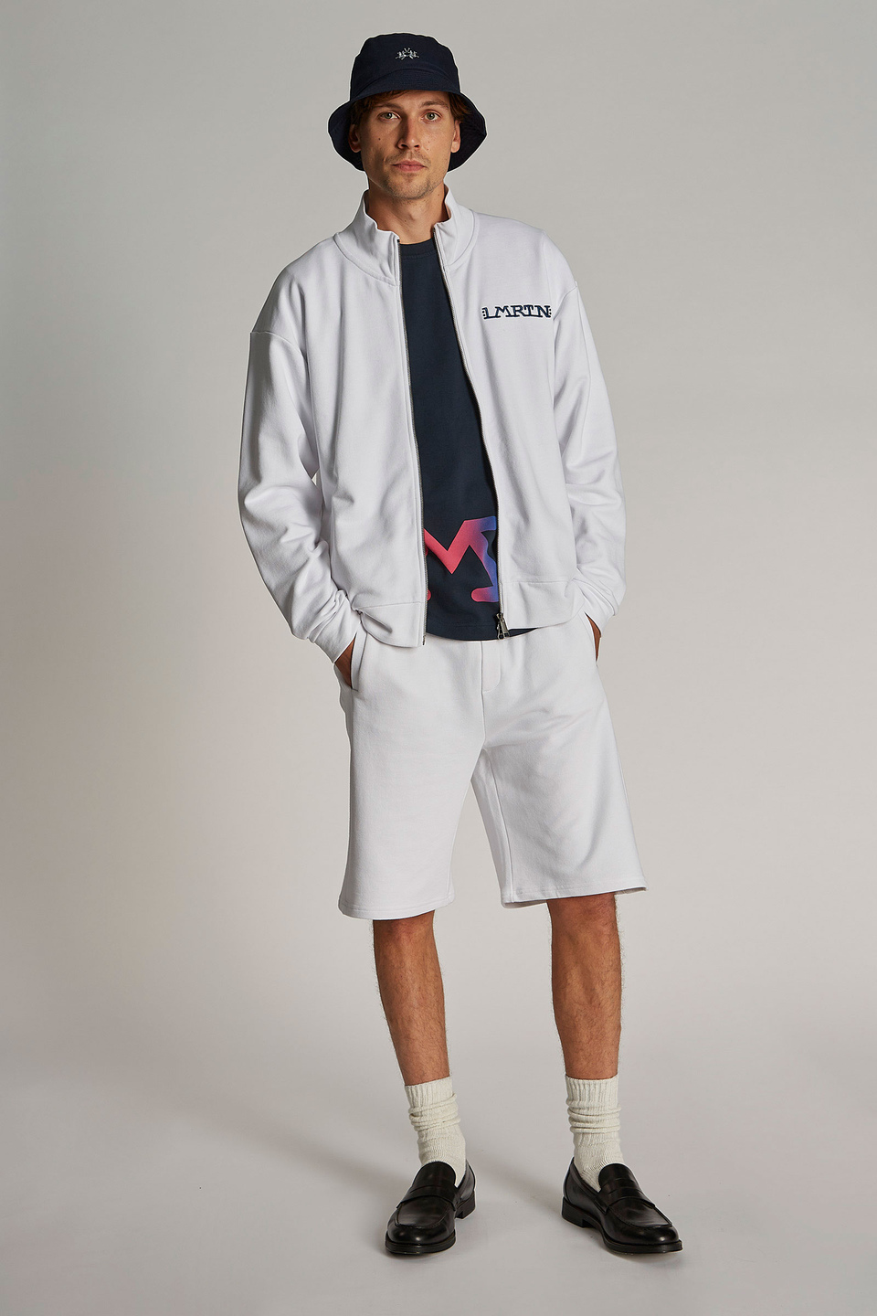 Herren-Sweatshirt aus 100 % Baumwolle mit Reißverschluss, oversized Modell | La Martina - Official Online Shop