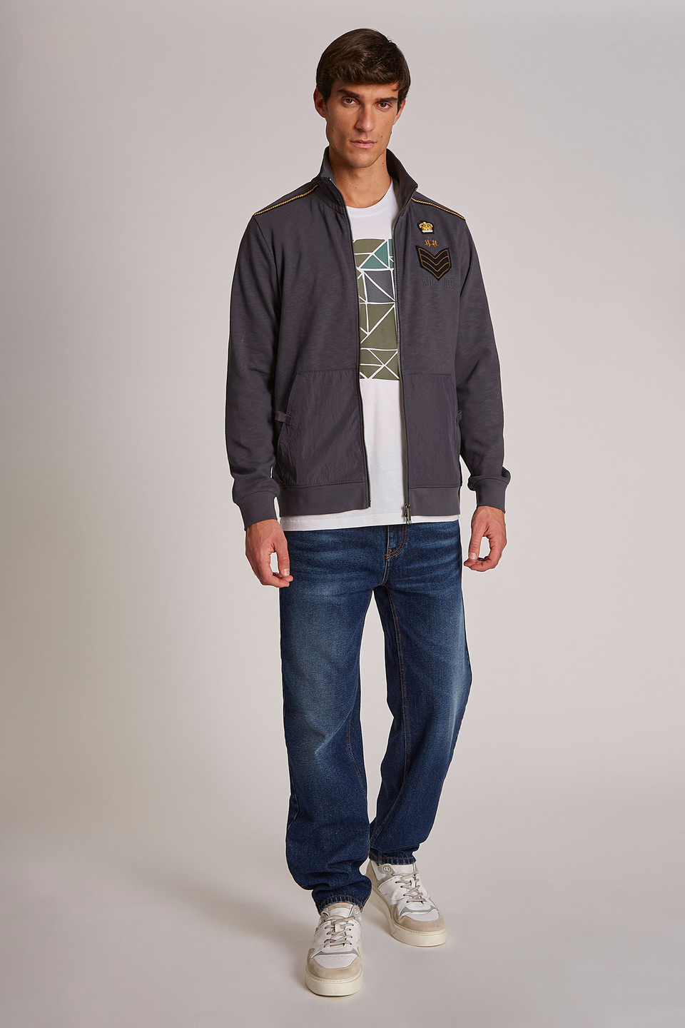 Men's regular-fit 100% cotton sweatshirt | La Martina - Official Online Shop