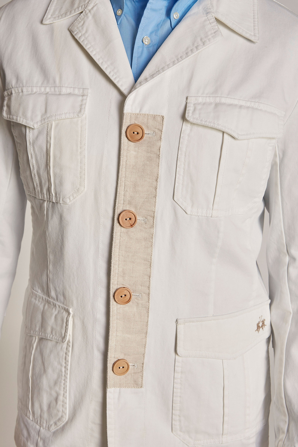 Chaqueta de hombre de algodón 100 %, modelo sahariana, corte regular | La Martina - Official Online Shop