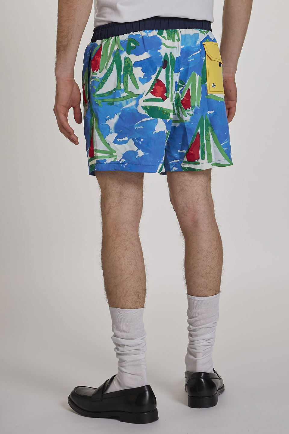 Regular-fit drawstring-embellished microfibre swim shorts | La Martina - Official Online Shop