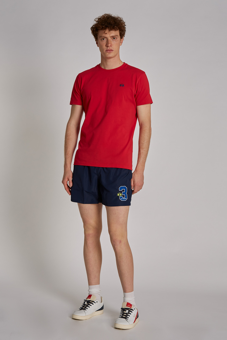 Regular-fit drawstring-embellished nylon swim shorts | La Martina - Official Online Shop