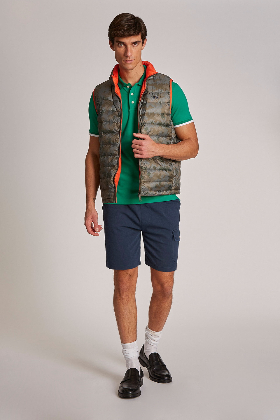 Men's sleeveless high-neck down jacket | La Martina - Official Online Shop