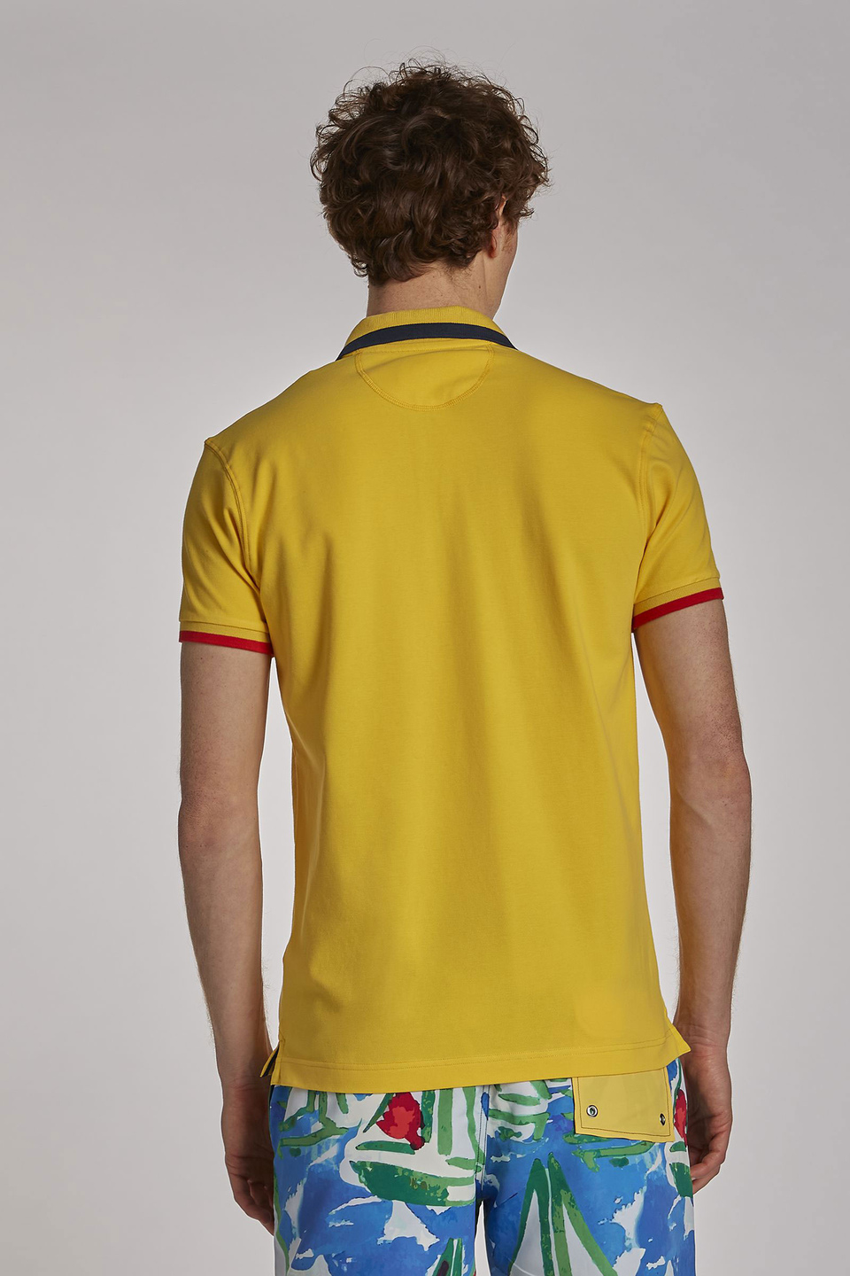 Men's short-sleeved slim-fit stretch cotton polo shirt | La Martina - Official Online Shop